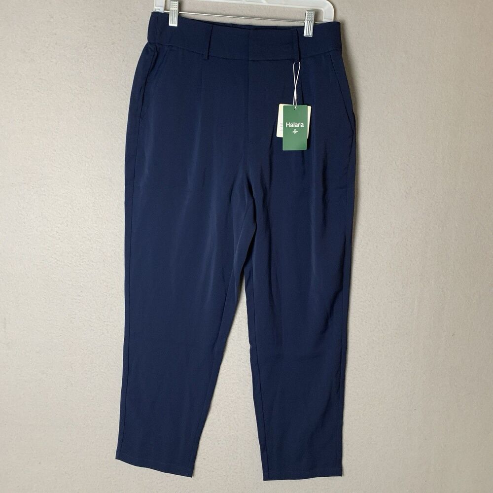Halara Pants Women Medium Blue Flex High Waisted Pocket Work Tapered Career